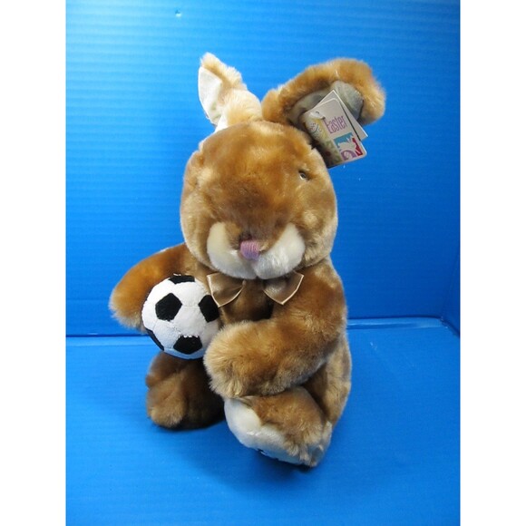 Dan Dee Bunny Rabbit Holding Soccer Ball Stuffed Animal w/Tag 12" - Picture 1 of 9